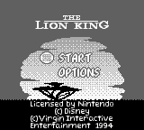 Lion King, The (USA) Title Screen